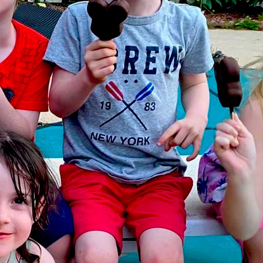 J Crew Oars Logo Grey Tee Boys 5-6